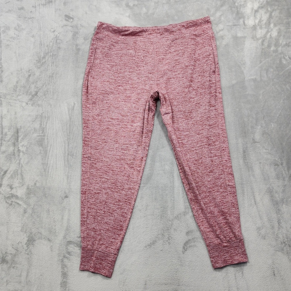 Athletic Works Pants Womens XXL Red Flecked Pull On Jogger Pockets Lounge Soft